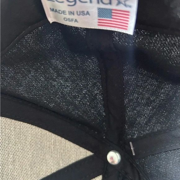 Legend Brand Black Cap with Yellow 'NAVY' Embroidery - Picture 4 of 5